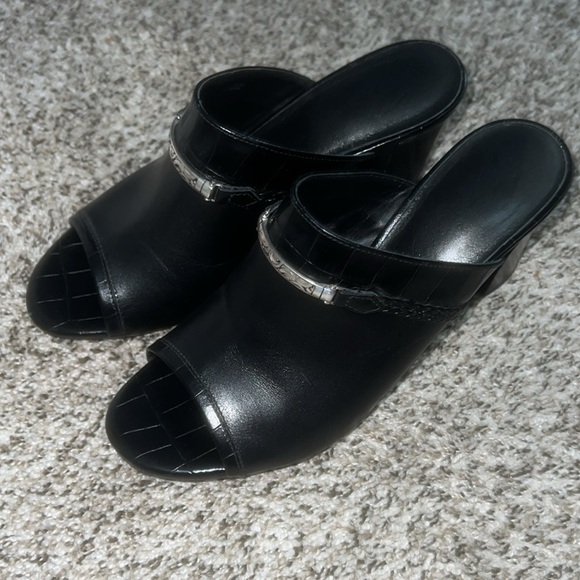 BRIGHTON Ray Black Slides Mules  Sandals  Sz 7.5 Italy - Picture 5 of 10